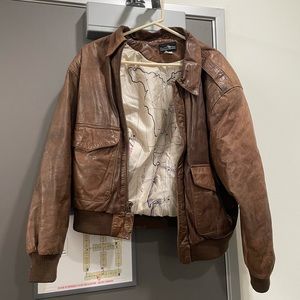Men’s Leather Bomber Jacket